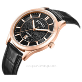 BONIA BNB10857-1532 Black Rosegold Leather Strap